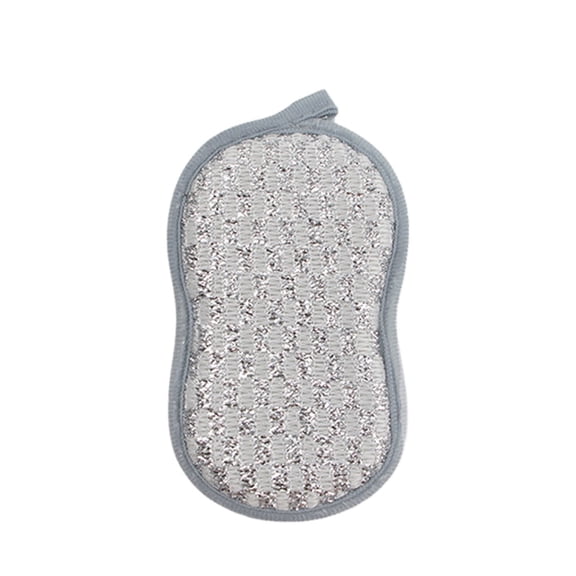 Steel Wool Scrubber Kitchen Sponges - Kitchen Dish Sponges Scrubbers, Non-Scratch Microfiber sponges for Cleaning, Pots and Pans Scrub Sponge, Gray