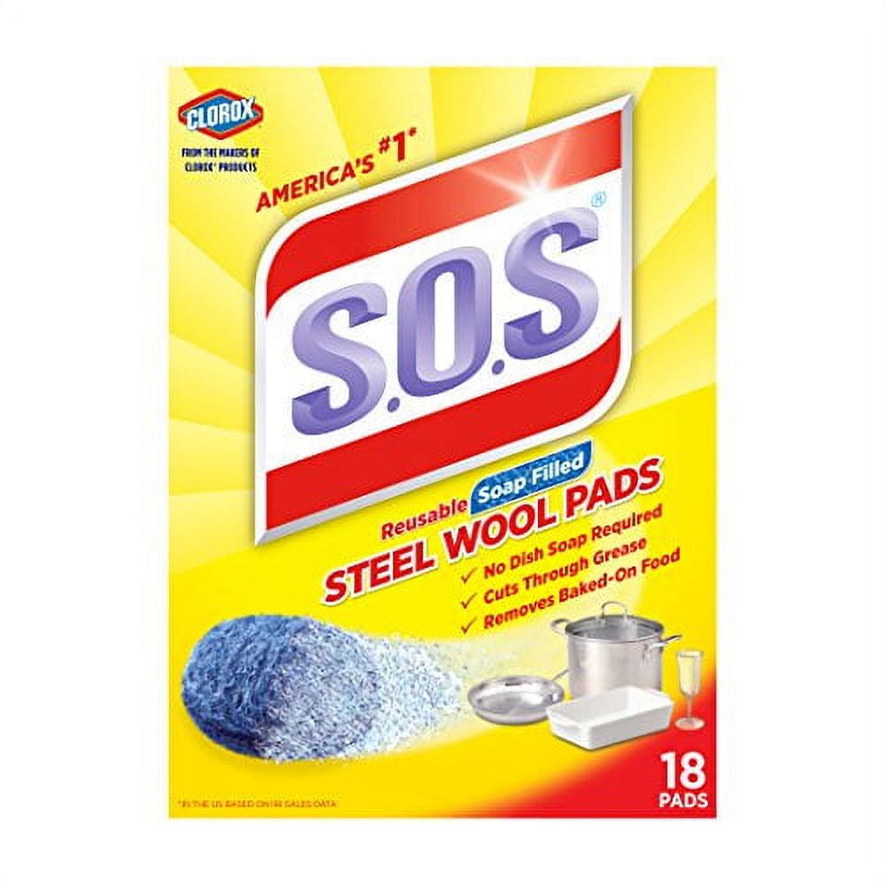 Steel Wool Soap Scouring Pads (18Pack) by S.O.S