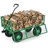 Steel Yard Cart 900 lbs Load Capacity, Heavy Duty Garden Pull Wagon for Lawn Care, Green