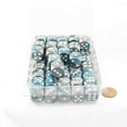 thumbnail image 1 of Steel and Teal Gemini Dice with White Pips D6 16mm (5/8in) Bulk Pack of 50 Wondertrail, 1 of 2