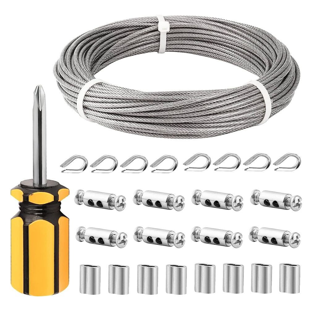 Steel cable 3mm stainless steel wire rope 3mm coated, stainless steel cable kit