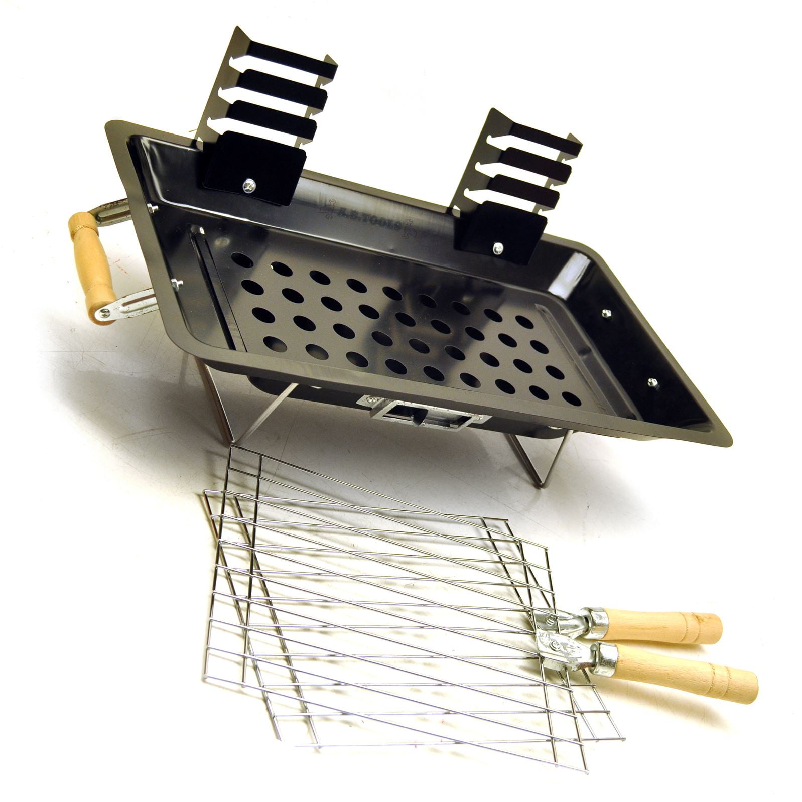 Steel hibachi charcoal grill / barbecue for camping / gardens / patios