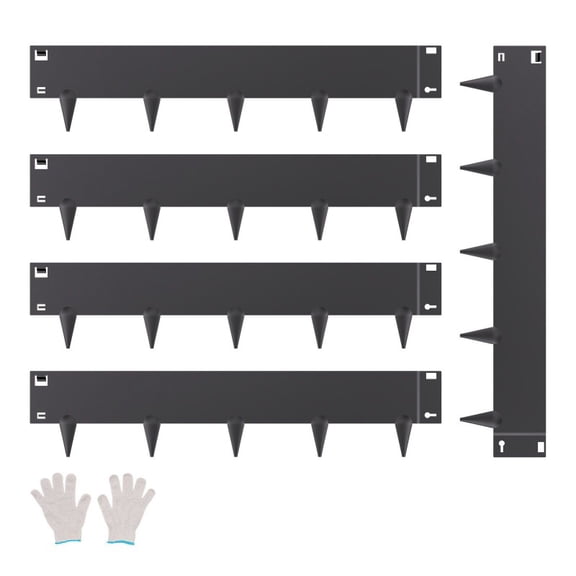 Steel landscape edge 5 packs 39x5 inches rust-proof frame black, flower bed edge, garden divider, streamlined frame, modern landscape design, steel structure, waterproof frame