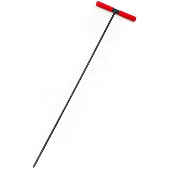 Steel soil probe, T-shaped handle |   Heavy-duty ground probe rod, suitable for garden soil testing |   Suitable for gardening tools and greenhouse accessories, 0.5inch steel diameter
