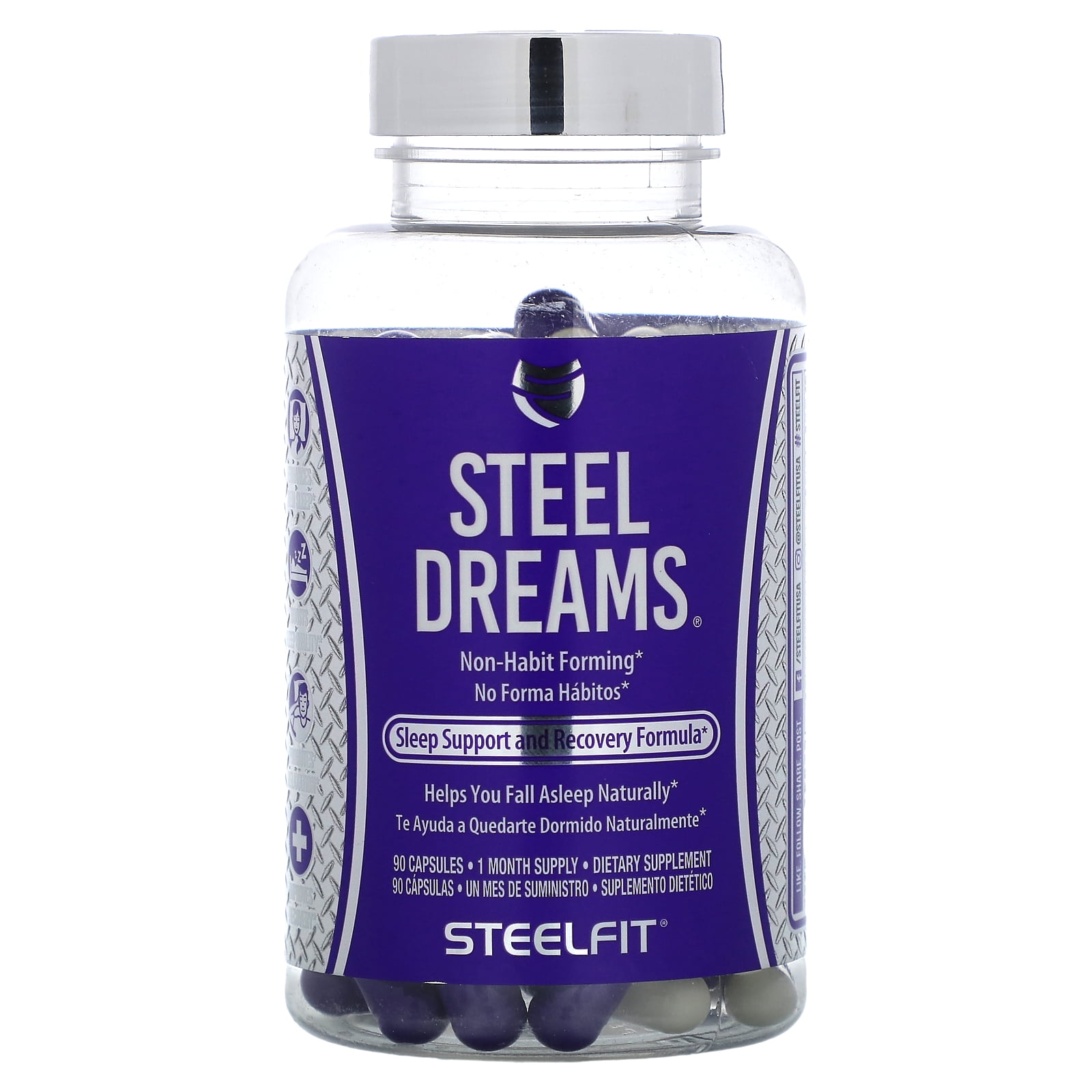 SteelFit Steel Dreams Natural Sleep Aid Supplements for Adults Non
