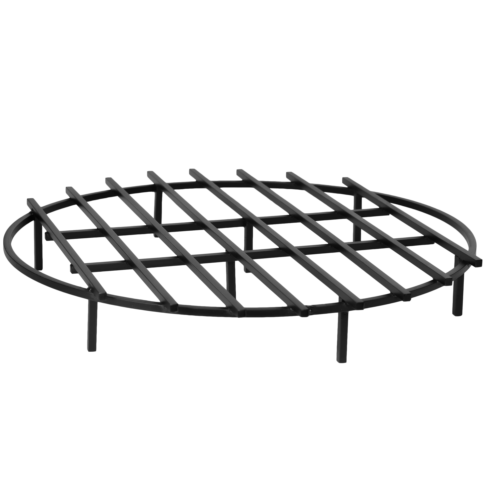 Classic Black Steel Round Fireplace Firepit Grate, 36 Inch