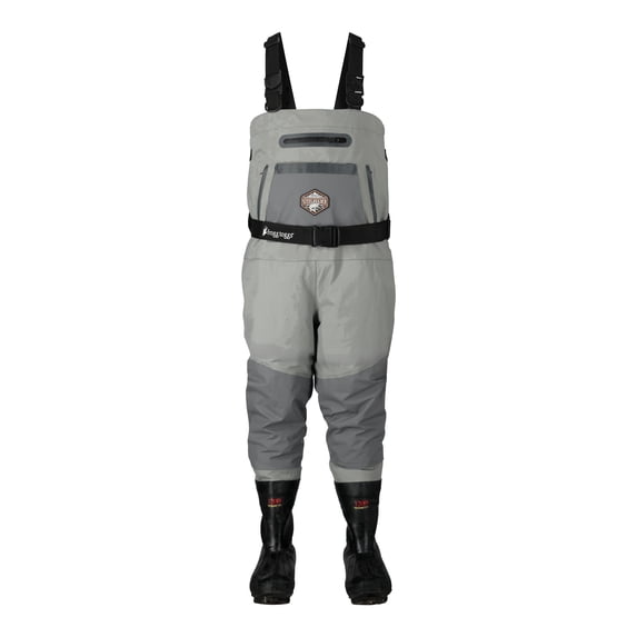 Frogg Toggs SteelHeader Insulated Chest Waders with Felt Waterproof Boots for Men, Slate/Gray, Size 10
