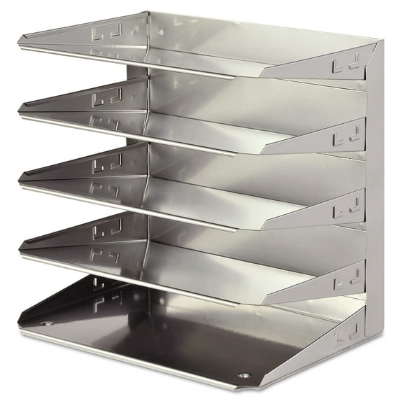 SteelMaster Soho Horizontal Organizer, Letter, Five Tier, Steel, Silver -MMF26425L050