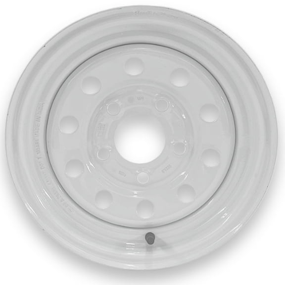 SteelMaster Steel Trailer Wheel 12x4 5 on 4.5 Bolt TR600HP White Modular