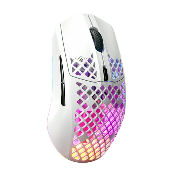 SteelSeries Aerox 3 Wireless - Honeycomb RGB Optical Gaming Mouse - Ultra-Lightweight Water Resistant Design - Snow
