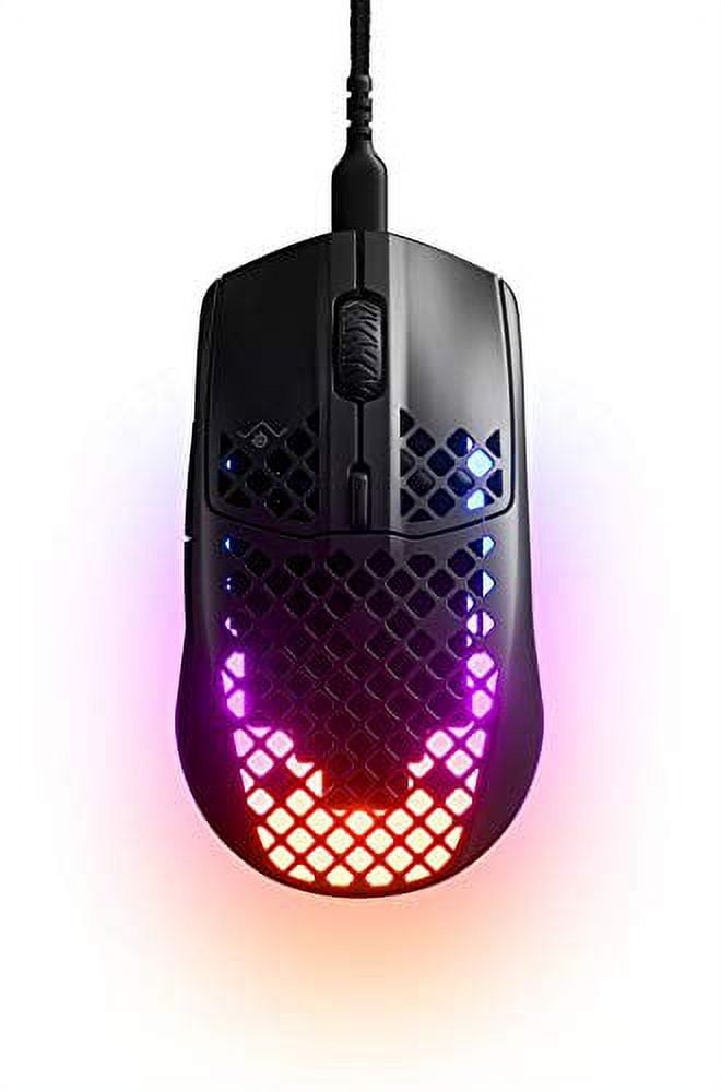 SteelSeries Aerox 3 Black Ultralight 57g Gaming Mouse IP54 Standard Waterproof Dustproof 3 Zone RGB Illumination SuperMesh Cable []