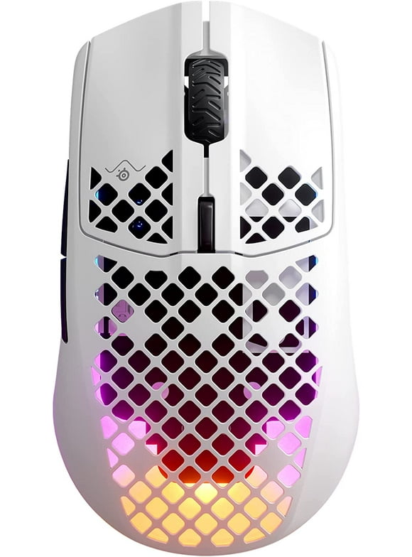 SteelSeries Aerox 3 Super Light Honeycomb Wireless RGB Optical Gaming Mouse - USB-C - Snow