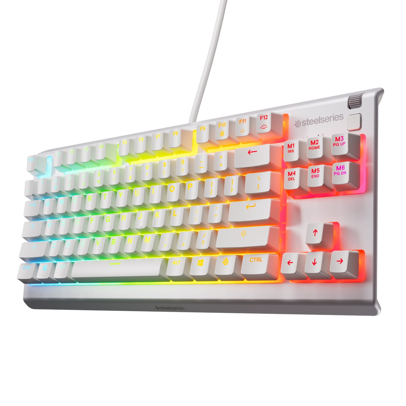 SteelSeries Apex 3 TKL RGB Wired Gaming Keyboard Water and Dust Resistant Whisper-Quiet Gaming Switch, White