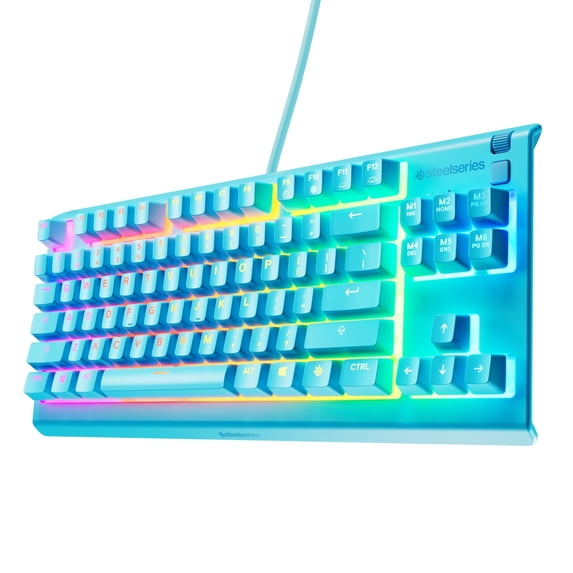 SteelSeries Apex 3 TKL Aqua RGB Gaming Keyboard — Tenkeyless Compact Form Factor — 8-Zone RGB Illumination — Water and Dust Resistant — Whisper-Quiet Gaming Switch