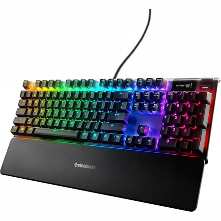 SteelSeries - Apex 7 Full Size Wired Mechanical Blue Tactile & Clicky Switch Gaming Keyboard with RGB Backlighting - Black