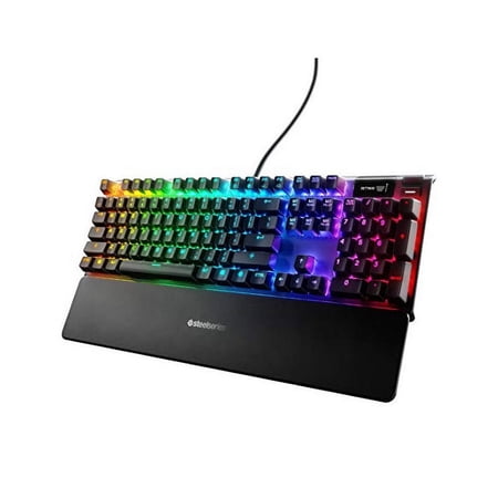 SteelSeries Apex 7 Mechanical Gaming Keyboard - OLED Smart Display - USB Passthrough and Media Controls - Linear and Quiet - RGB Backlit (Red Switch)