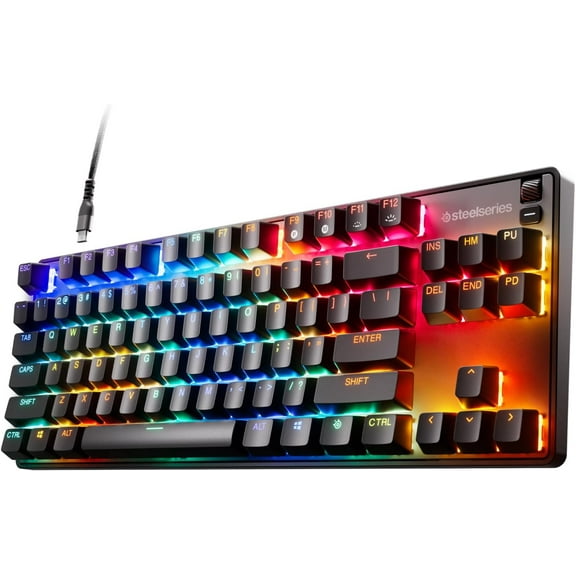 Pre-Owned SteelSeries - Apex 9 Mini 60% Wired OptiPoint Adjustable Actuation Switch Gaming Keyboard with RGB Lighting - Black