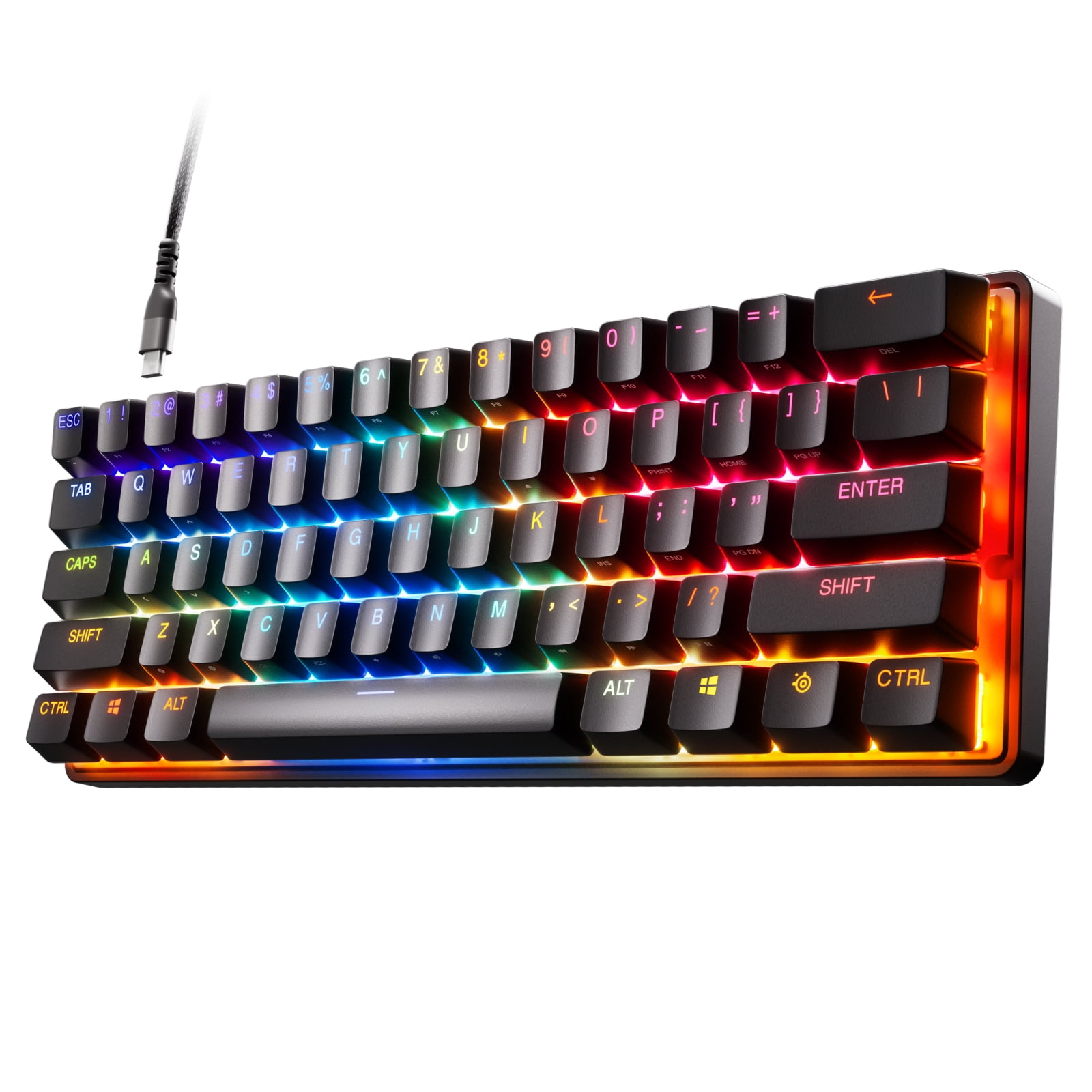 SteelSeries - Apex 9 Mini 60% Wired OptiPoint Adjustable Actuation Switch  Gaming Keyboard with RGB Lighting - Black