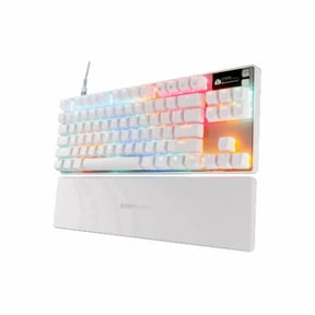 SteelSeries Apex Pro TKL Gen 3 White OmniPoint 3.0 Switches — Adjustable Actuation — Rapid Trigger — Game-Ready Presets — Protection Mode — Rapid Tap/SOCD — OLED — RGB — PBT Keycaps — USB-C