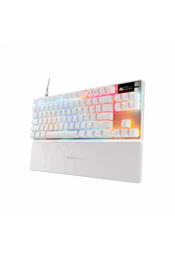 Apex Pro TKL Gen 3 White OmniPoint 3.0 Switches — Adjustable Actuation — Rapid Trigger — Game-Ready Presets — Protection Mode — Rapid Tap/SOCD — OLED — RGB — PBT Keycaps — USB-C