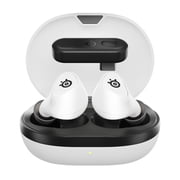 SteelSeries Arctis GameBuds Wireless Gaming Earbuds 2.4GHz + BT 5.3 40H Battery Wireless Charging PC, PS5, Switch, Mobile White