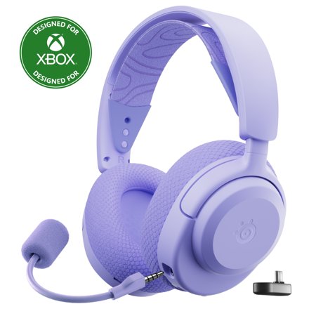 SteelSeries Arctis Nova 3X Wireless Multi-Platform Gaming Headset — Mobile App Control — 40 HR Battery — 2.4GHz/Bluetooth — Detachable Mic — Xbox, PS5, PC, Switch, Mobile — Lavender