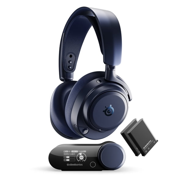 SteelSeries Arctis Nova Pro Omni - Hi-Res Wireless Gaming Headset, ANC, ClearCast Pro Mic, AI Noise Rejection, Mix 2.4GHz + BT, OmniPlay PC+PlayStation+Xbox - Midnight Blue
