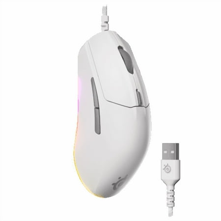 SteelSeries - Rival 3 Gen 2 Wired Optical Gaming Mouse with 3-Zone RGB - Wired - White