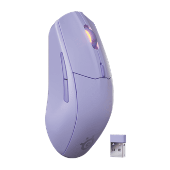 SteelSeries Rival 3 Wireless Gen 2 Gaming Mouse — 2.4GHz and Bluetooth — 18000 DPI TrueMove Air Optical Sensor — 60 Million Click Durability — Light-Weight — 100% PTFE Feet — Lavender