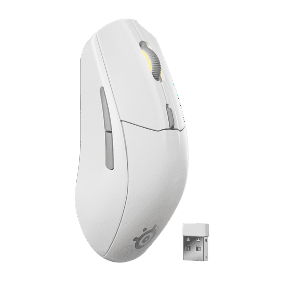 SteelSeries Rival 3 Wireless Gen 2 Gaming Mouse — 2.4GHz and Bluetooth — 18000 DPI TrueMove Air Optical Sensor — 60 Million Click Durability — Light-Weight — 100% PTFE Feet — White