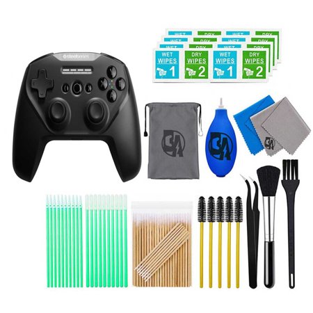 SteelSeries - Stratus Duo Wireless Gaming Controller for Windows, Chromebooks, Android, and Select VR Headsets - Black With Cleaning Manual Kit Bolt Axtion Bundle Used