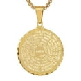 thumbnail image 1 of SteelTime Lord's Prayer Medallion Necklace Stainless Steel Christian Necklace, Gold, 1 of 5