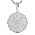 thumbnail image 1 of SteelTime Lord's Prayer Medallion Necklace Stainless Steel Christian Necklace, Silver, 1 of 5