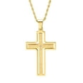 thumbnail image 1 of SteelTime Lord's Prayer Spinner Cross Pendant Necklace Stainless Steel Jewelry, Gold, 1 of 5