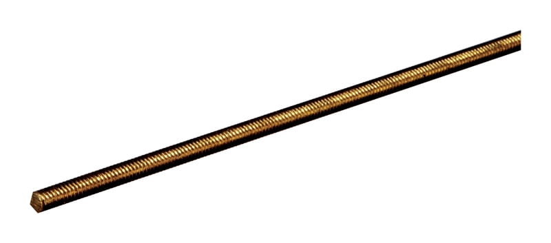SteelWorks Corporation 11509/12106 1/4"-20 X 12 Threaded Rod NF Brass