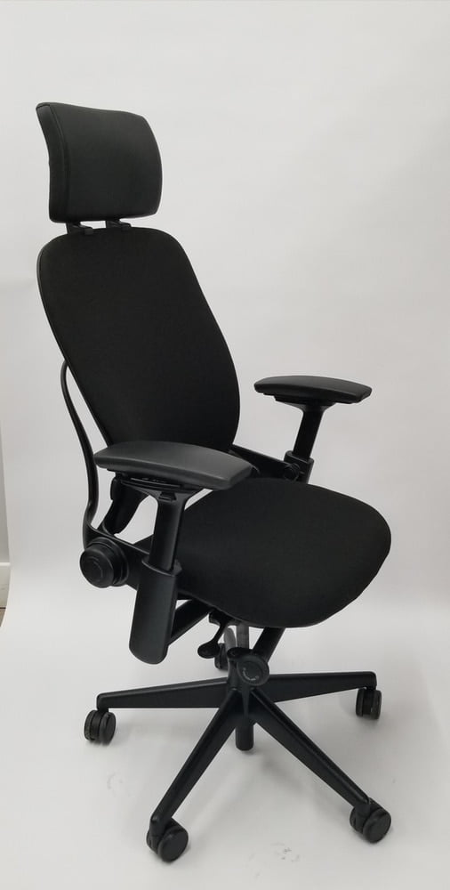 Steelcase Leap Chair V2 Black Fabric With Headrest