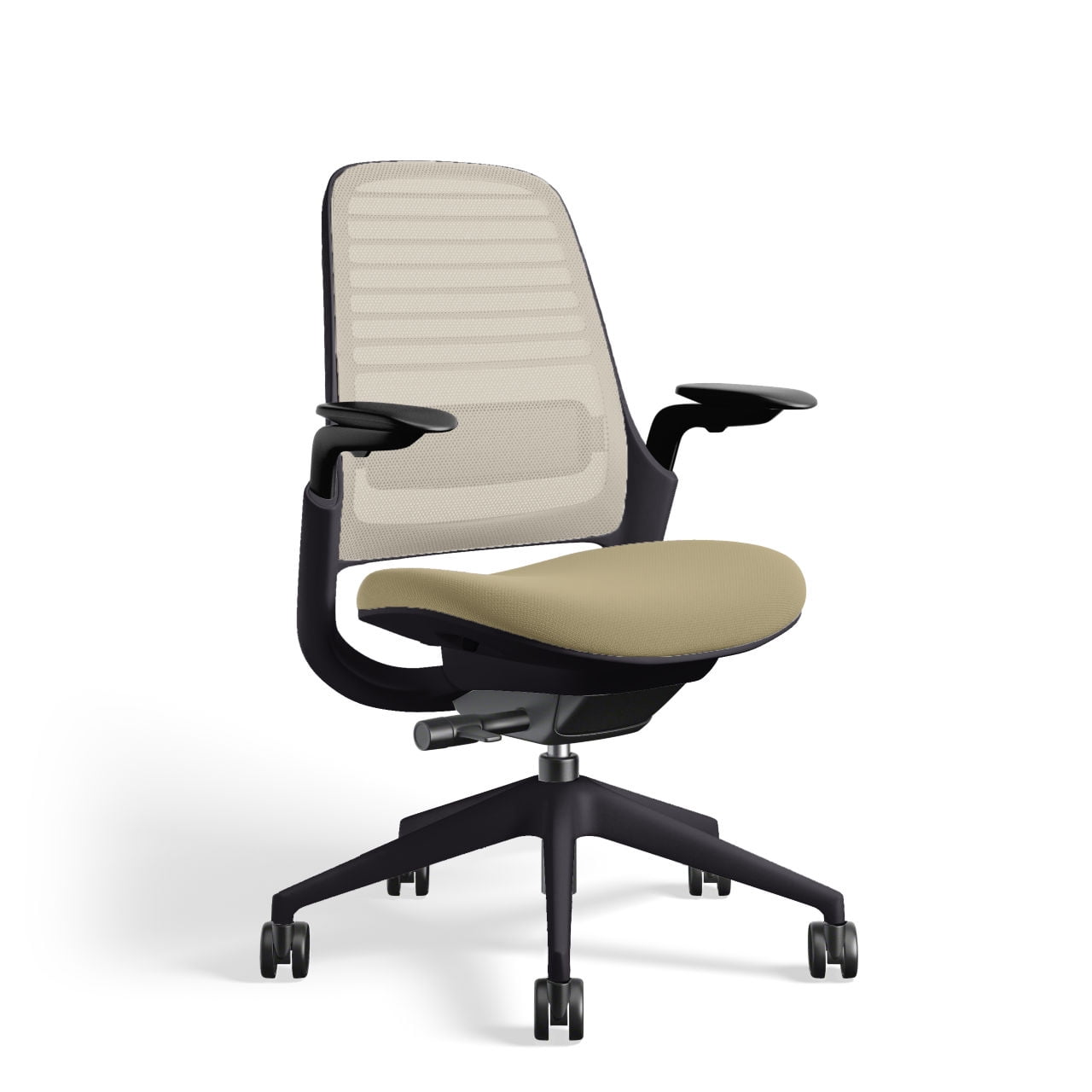 Steelcase Series 1 Office Chair Black Frame, Lumbar Support, Carpet