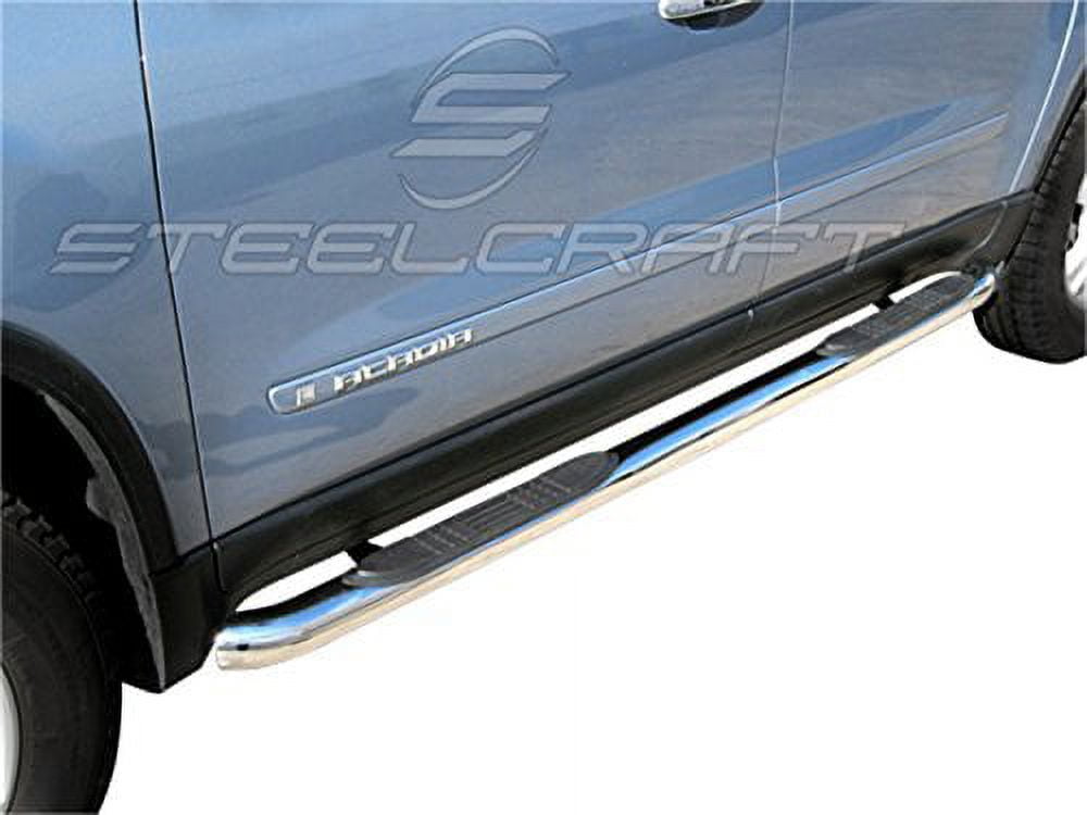 Steelcraft 3" Round Nerf Bars Stainless Steel Compatible with 2007-2017 GMC Acadia / Chevrolet Traverse / 07-10 Saturn Outlook / 07-09 Buick Enclave