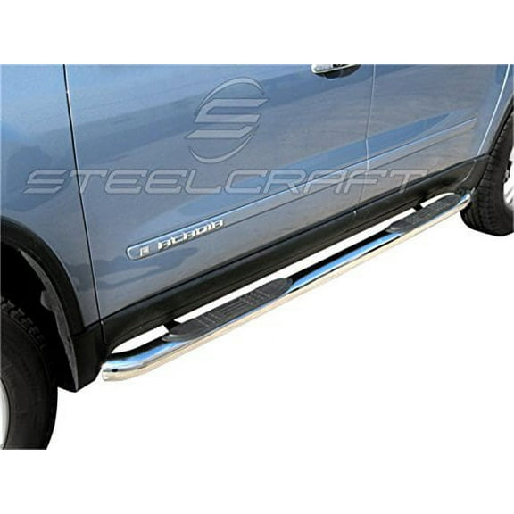 Steelcraft 3" Round Nerf Bars Stainless Steel Compatible with 2007-2017 GMC Acadia / Chevrolet Traverse / 07-10 Saturn Outlook / 07-09 Buick Enclave