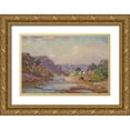 thumbnail image 1 of Steele, Theodore Clement 14x11 Gold Ornate Wood Framed with Double Matting Museum Art Print Titled - Brookville Landscape, 1 of 4
