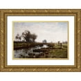 thumbnail image 1 of Steele, Theodore Clement 24x17 Gold Ornate Wood Framed with Double Matting Museum Art Print Titled - Late Afternoon-Dachau Moor, 1 of 4