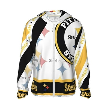Steelers Adult Sun Protection Hoodie Thin Zipper Hip Hop FashionJacket Mes and Womens Couple Sports Football Team Logo for Baseball Fans Gifts