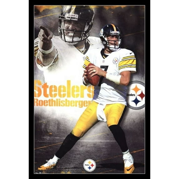 Steelers - B Roethlisberger 12 Laminated & Framed Poster Print (24 x 36)