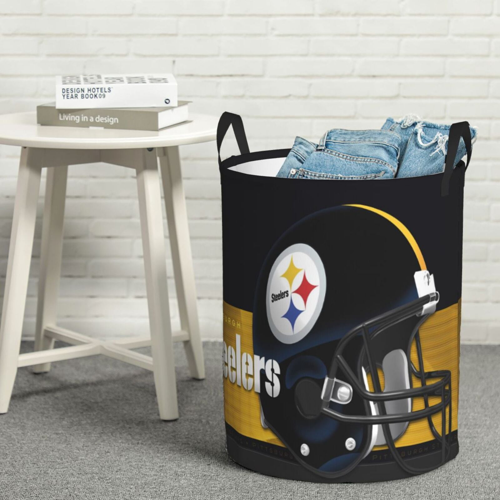 Steelers Football Team Round Single-Layer Dirty Clothes Basket Sports ...