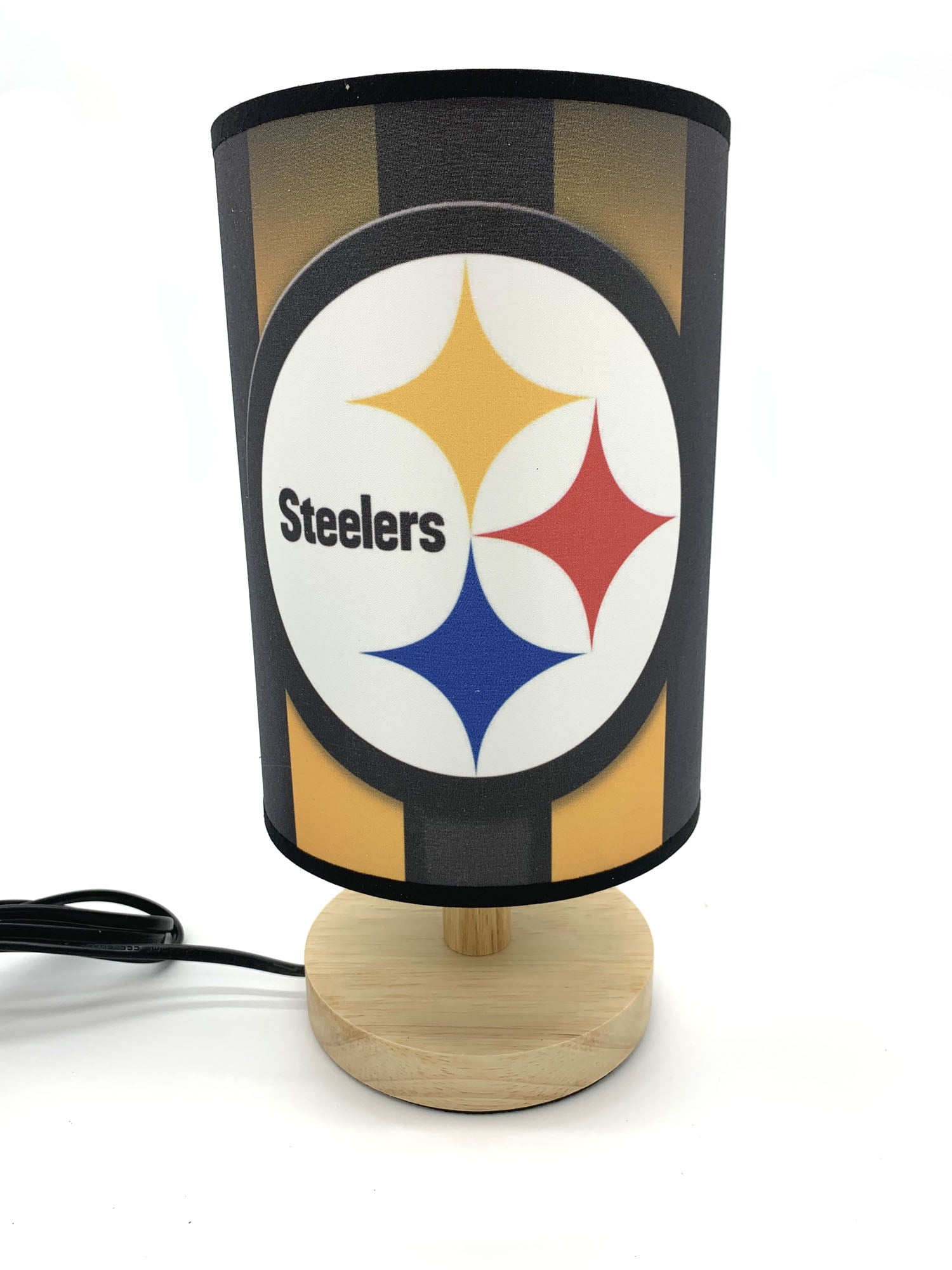 Steelers Table Lamp Night Light Wood Base Room Decoration or Great Gift Ideas