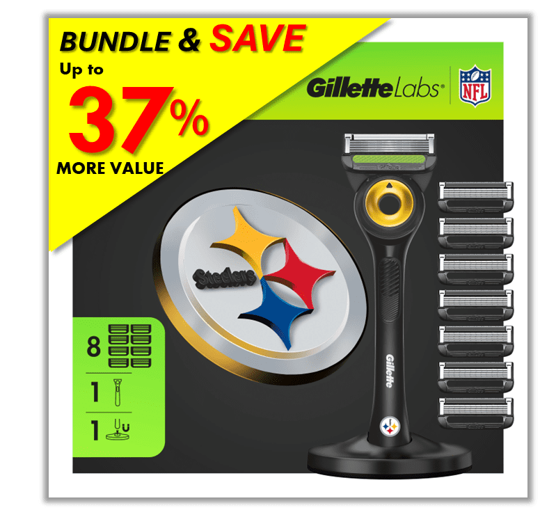 Exclusive Gillette Labs Official Steelers Gameday Razor Bundle