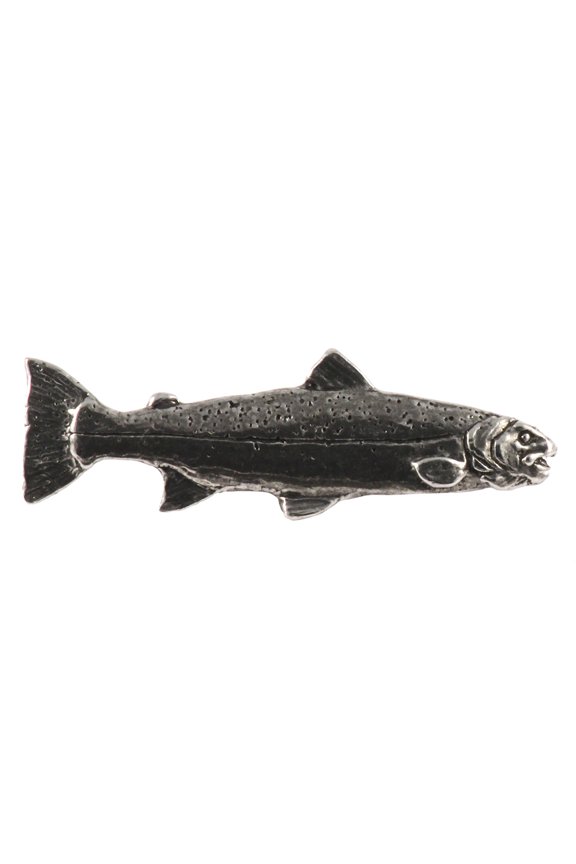 Steelhead Pin, Small Trout Pewter 1 3/4" F034, Realistic Fishing Brooch, Fish Jewelry, Gift, Handmade in the USA, 200 Fish Designs Available