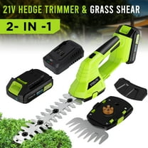 Steelite 21V Cordless Hedge Trimmer- 2 in 1 Electric Handheld Grass Shear & Shrub Trimmer Kit, Hedge Shear with 2.0Ah Lithium-Ion Battery for Garden and Lawn Maintenance