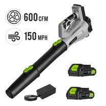 Steelite 21V Cordless Leaf Blower,150 MPH 600 CFM,Electric Leaf Blower with 2 x 2.0Ah Battery Packs and Charger,Lightweight Battery Powered Leaf Blower for Lawn Care, Patio Cleaning