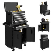 Steelite 26-Inch Tool Chest & Storage Cabinet, 5 Drawers Rolling Tool Chest with Detachable Top Tool Box for Garage Warehouse Workshop, Rolling Garage Organizer with Handle and 6 Hooks